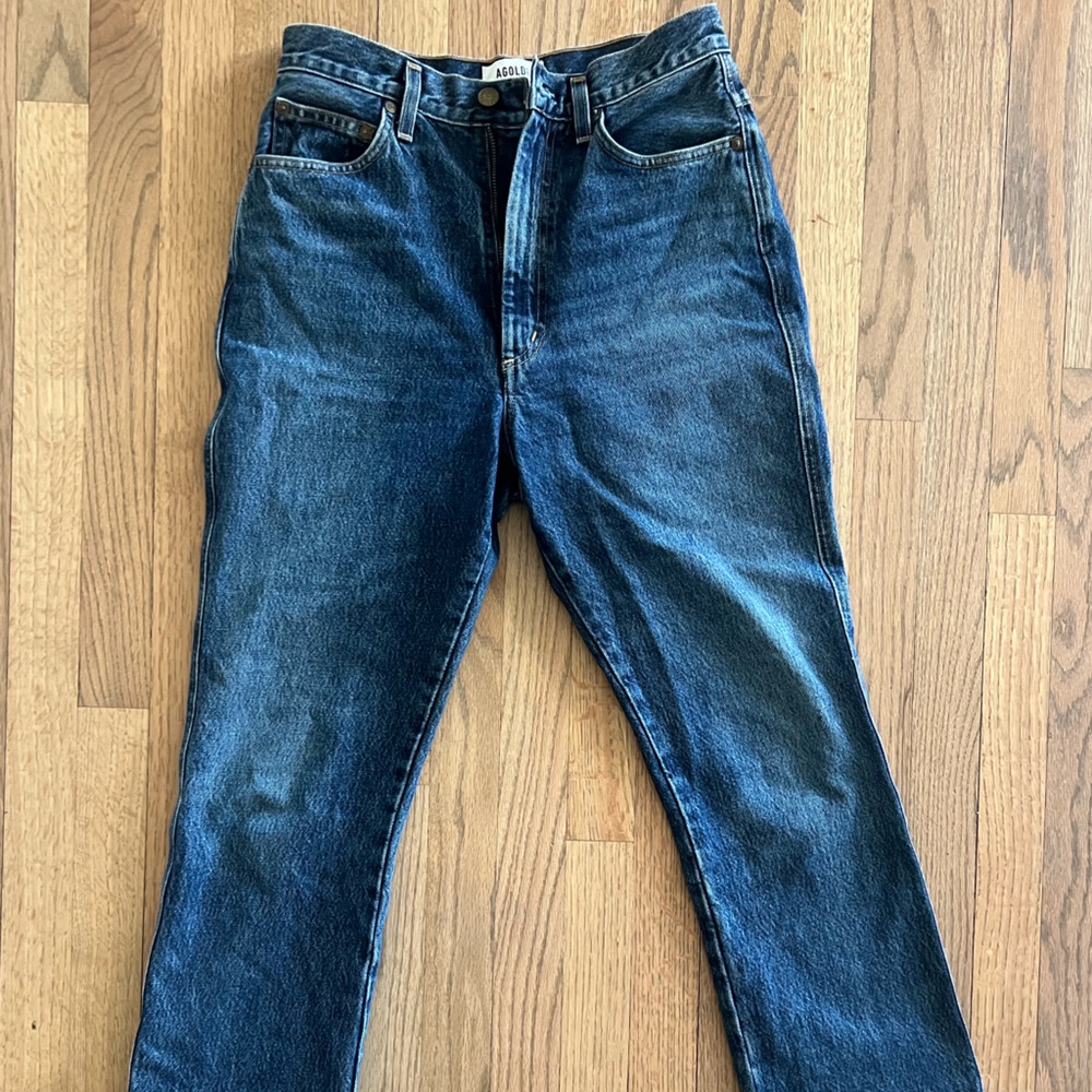 Agolde Women's Dark Blue Straight Jeans